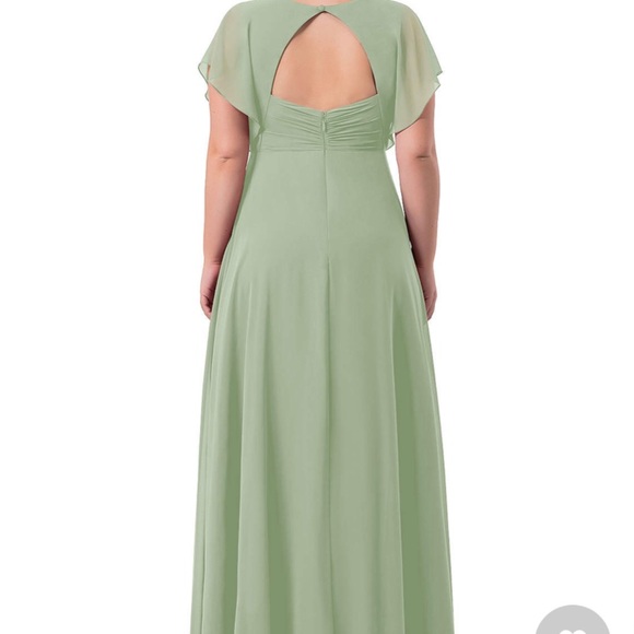 Azazie Sage Green floor length dress - Picture 2 of 3